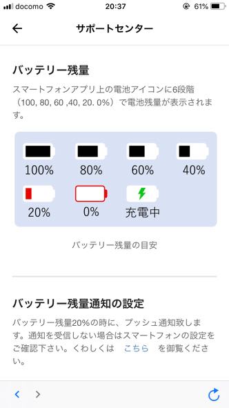 サポートセンターアイコン説明